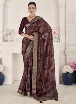 Viscose Silk Maroon Party Wear Weaving Saree